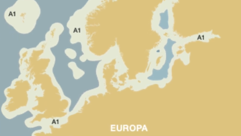 Map illustration of A1 GMDSS area